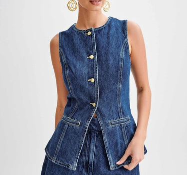 WOMEN FASHION DENIM TWO PIECE SET