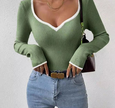 Ribbed long sleeve top