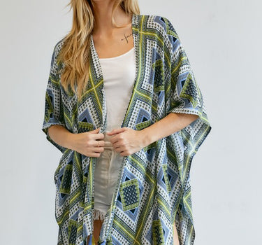 Printed Short Sleeve loose Kimono