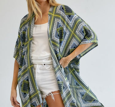 Printed Short Sleeve loose Kimono