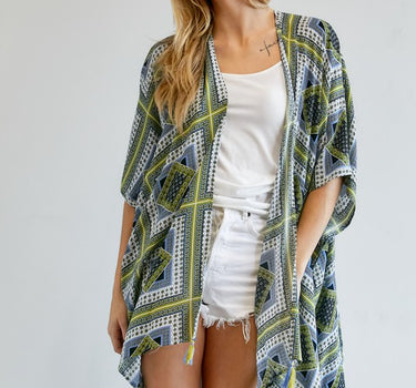 Printed Short Sleeve loose Kimono