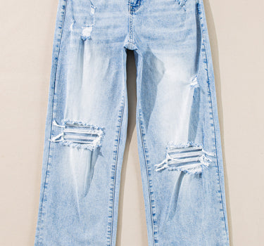 Kierra Light Wash Distressed Flare Jeans