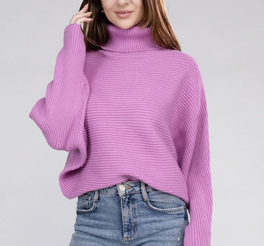 Viscose Dolman Sleeve Turtleneck Sweater