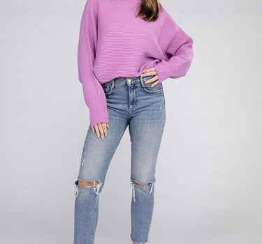 Viscose Dolman Sleeve Turtleneck Sweater