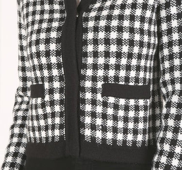 Black check knitted jacket