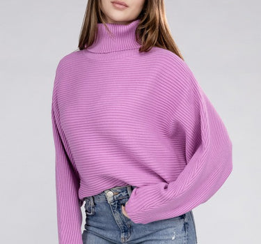 Viscose Dolman Sleeve Turtleneck Sweater