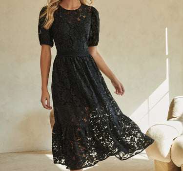 Fleur De Lis Lace Midi Dress