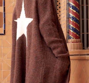 Star Power Fuzzy Knit Graphic Cardigan