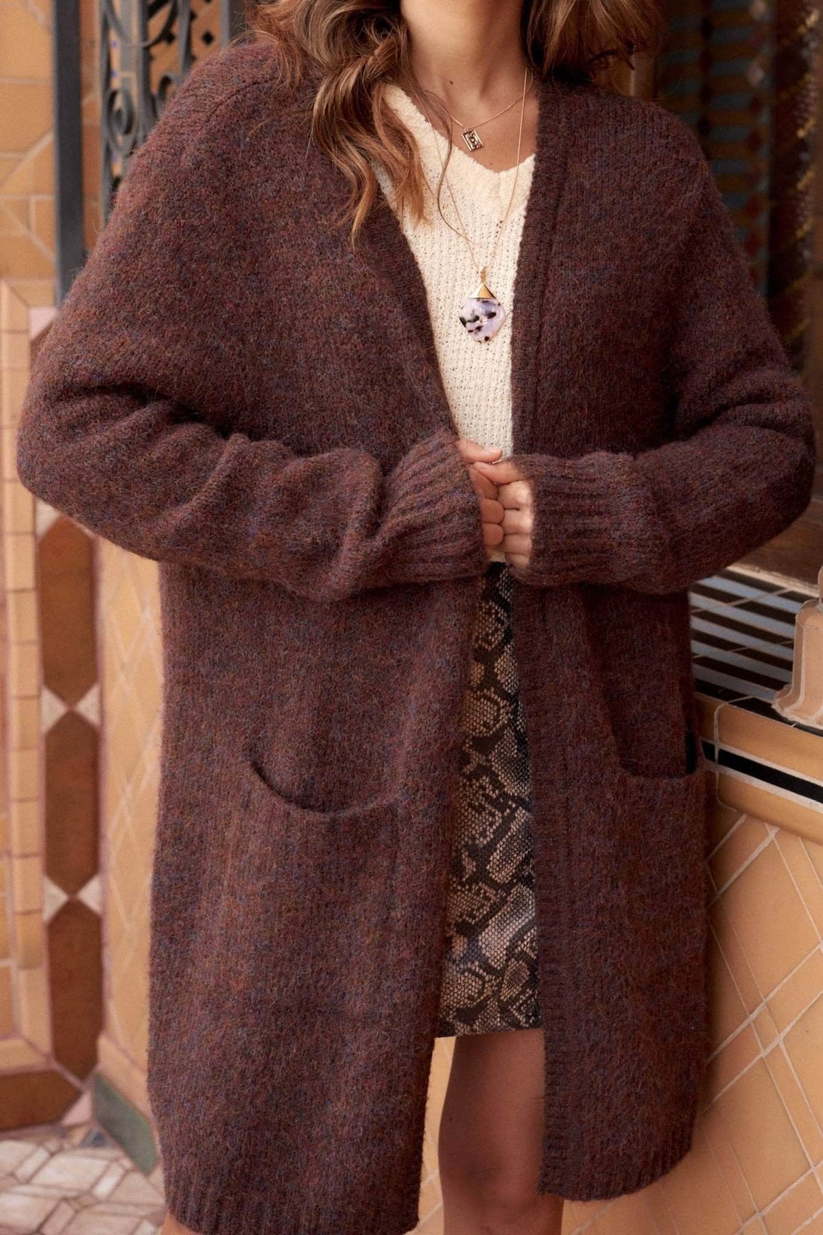 Star Power Fuzzy Knit Graphic Cardigan