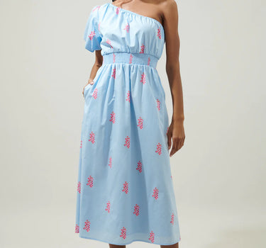 Gelato Floral Bridgette One Shoulder Midi Dress