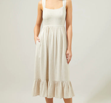 Sunnyvale Linen Jumper Midi Dress