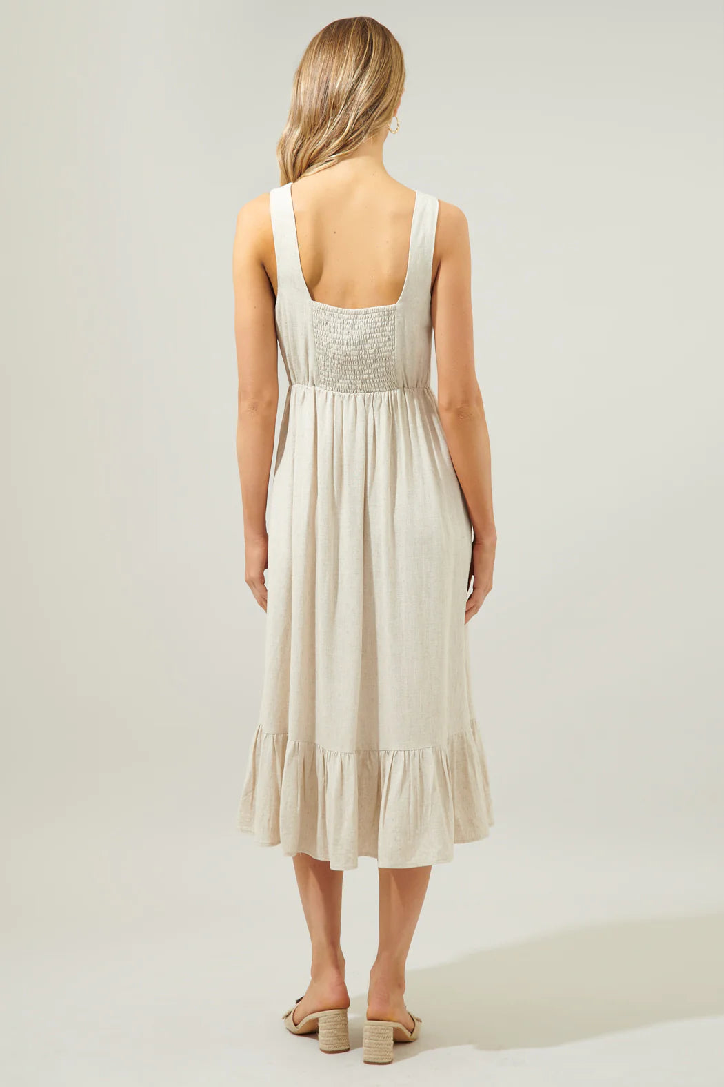 Sunnyvale Linen Jumper Midi Dress