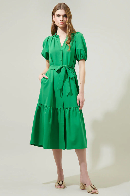 Randie Button Front Midi Dress