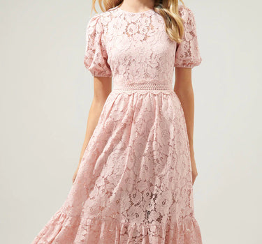 Fleur De Lis Lace Midi Dress