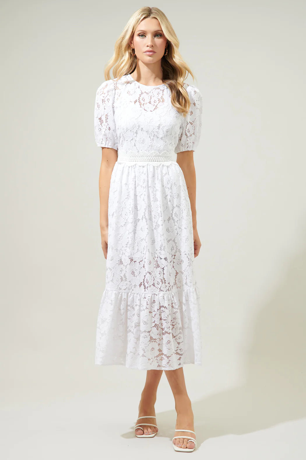 Fleur De Lis Lace Midi Dress
