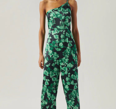 Botanica One Shoulder Le Disko Satin Jumpsuit