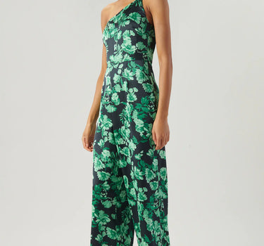 Botanica One Shoulder Le Disko Satin Jumpsuit