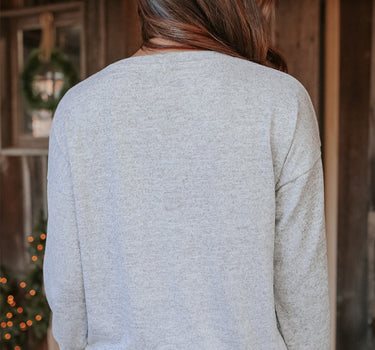 Gray Long Sleeve Pullover and Jogger Pants Lounge Set