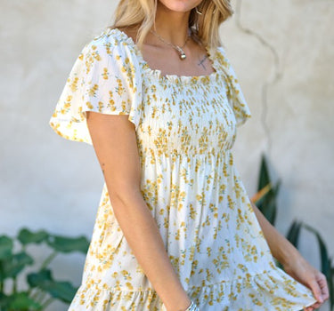 Floral Printed V-Neck Ruffle Top