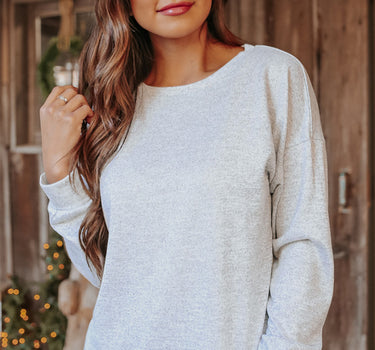 Gray Long Sleeve Pullover and Jogger Pants Lounge Set