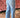 Light Blue Floral Rhinestone Decor High Rise Wide Leg Jeans