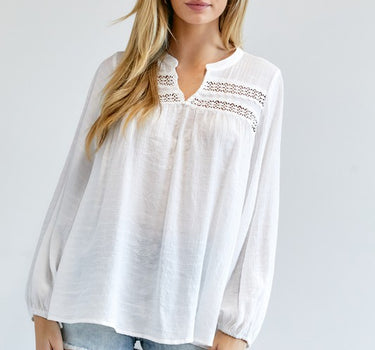 Solid V-Neck Blouse Top