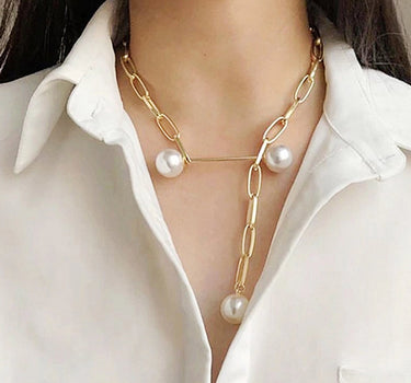 fashion water droplets imitation pearl alloy plating women's necklace